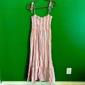 Light pink and blue long dress